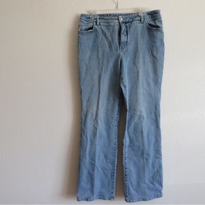 Lands’ End Womens Light Wash Loose Fit Denim Jeans 12